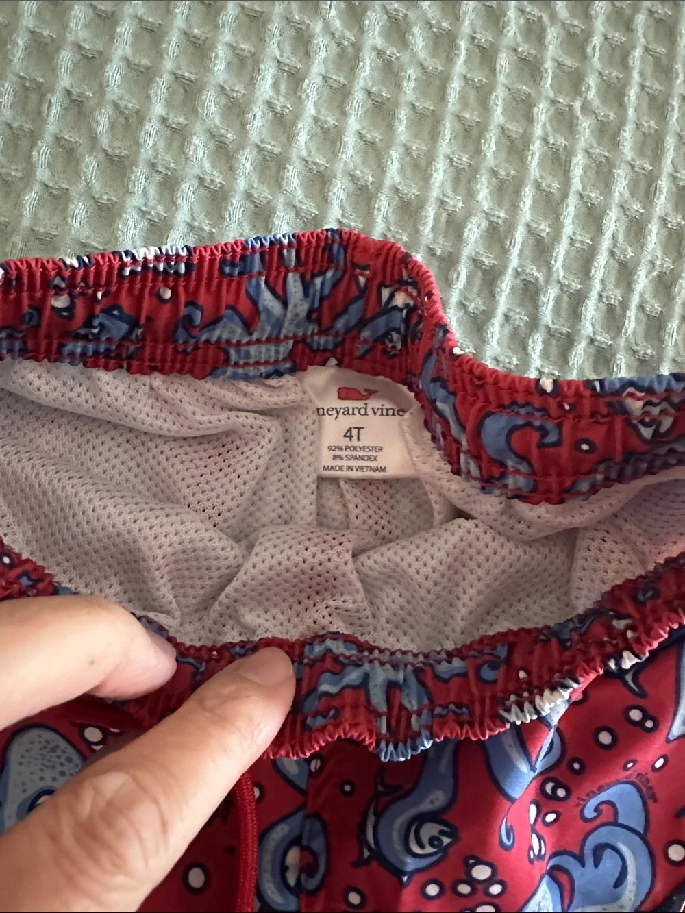 Vineyard Vines Red Octopus & Blue Sea Creature Swim Shorts